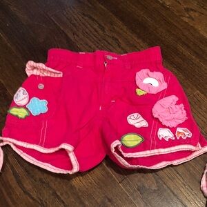 Oilily pink floral shorts 18 months🍃🌸🌺